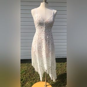 Lulus White Lace Dress Size XS